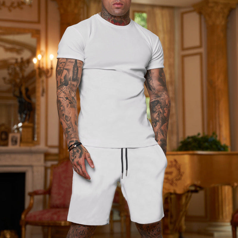Herren Training Outfit mit bequemem Kurzarmshirt und Shorts Echoarchiv