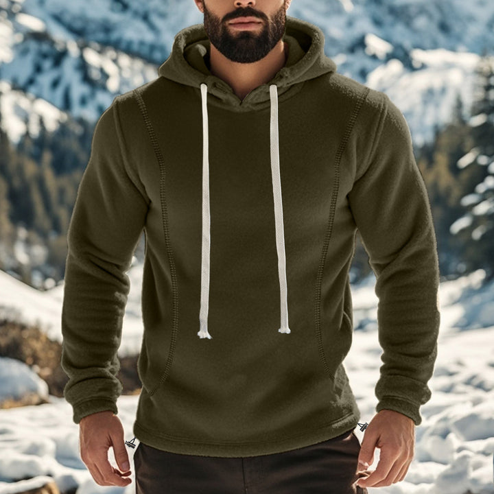 Herren Fleece Kapuzenpullover mit elastischen Bündchen und praktischen Taschen Echoarchiv