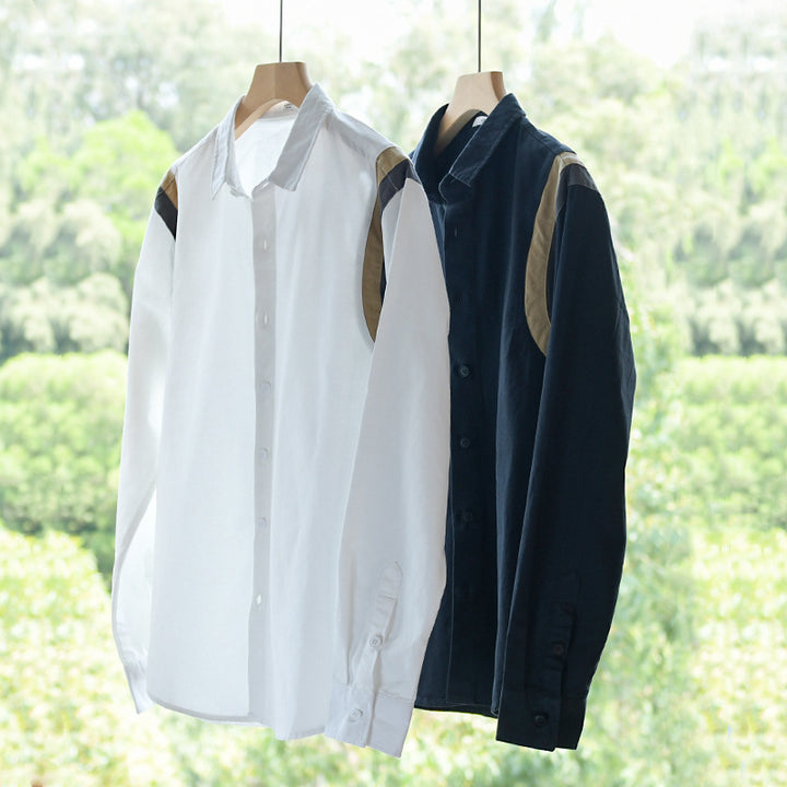 Herren Hemdjacke im Lagen-Look mit kontrastierender Schulterpasse Echoarchiv