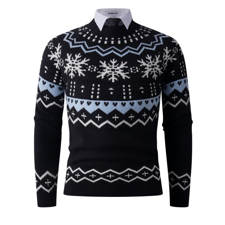Herren modischer Strickpullover mit kreativem Schneemuster Echoarchiv