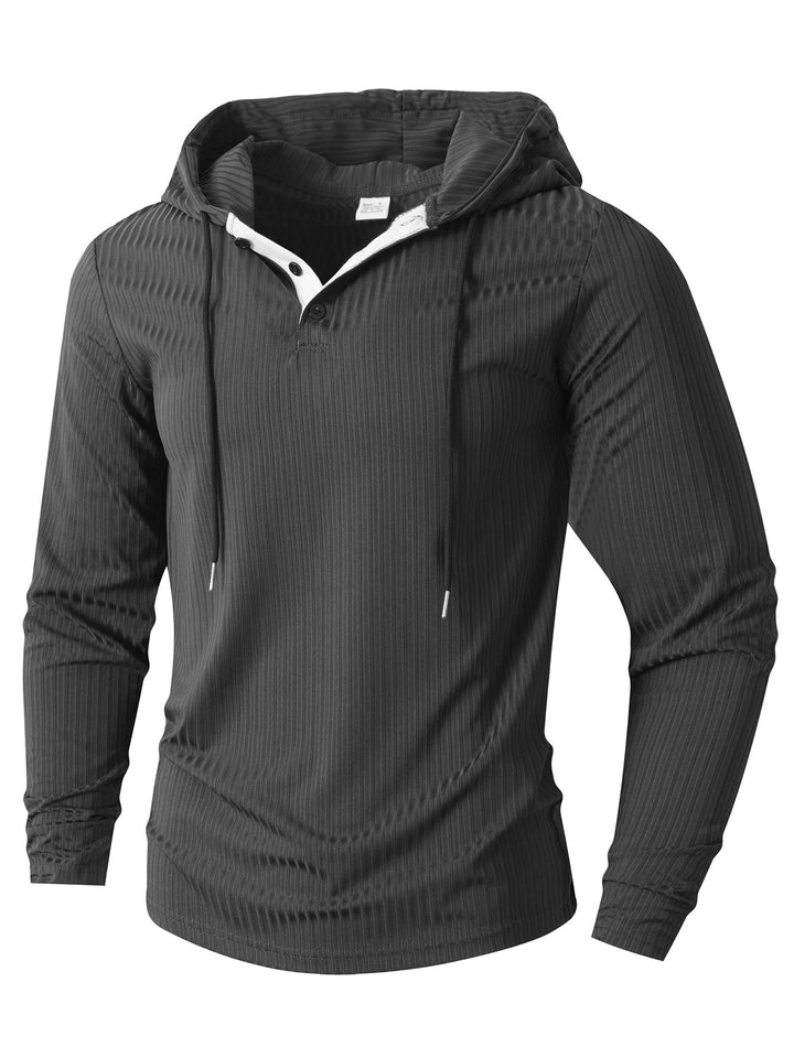 Herren Sportlicher Langarm-Hoodie mit strukturierter Oberfläche Echoarchiv