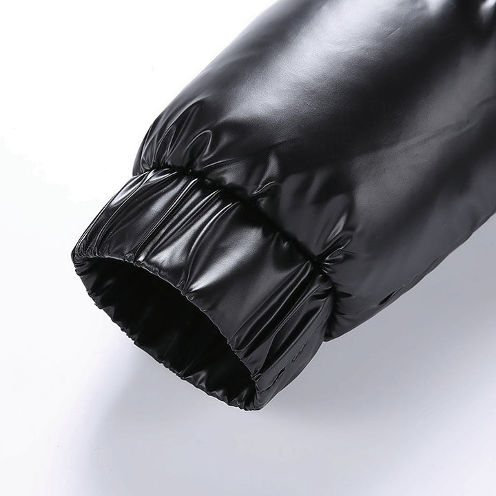 Herren glänzende gesteppte Thermo-Pufferjacke mit Kapuze – Taviero