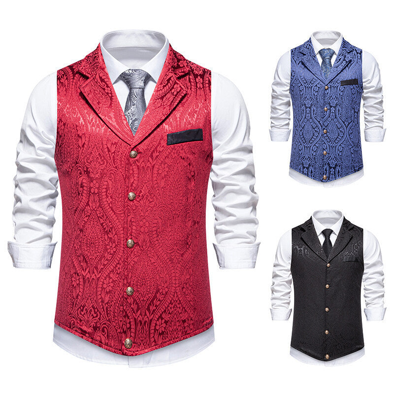 Herren elegante Weste mit aufwendigem Muster und hochwertigem Stoff Echoarchiv