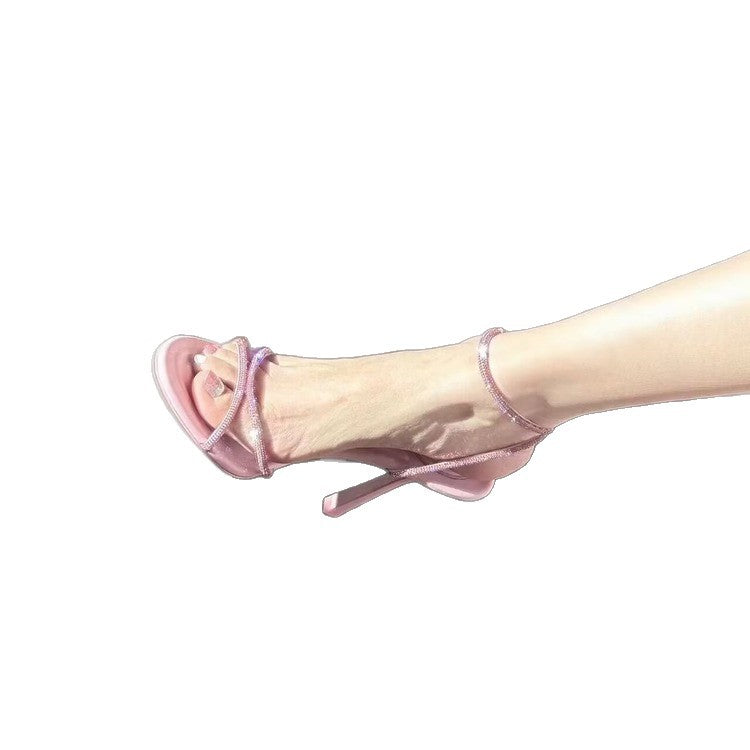 Damen Glitzernde Riemchen‑Stiletto‑Sandalette mit Knöchelriemen und filigranen Strassbesätzen – Sorelia