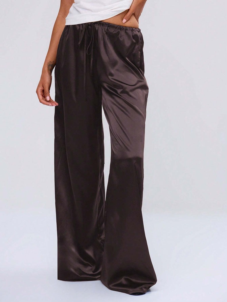Damen Satin-Hose mit weitem Bein und elastischem Bund Echo Archiv