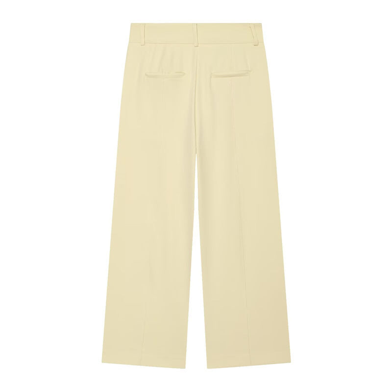 Damen Hochtaillierte weite Culotte-Hose mit Bügelfalte und Bundfalten Echo Archiv