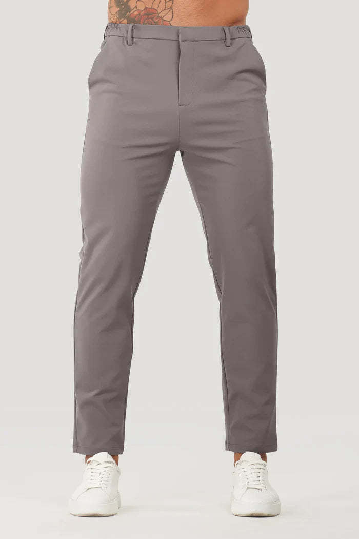 Herren Slim Fit Chinohose mit elastischem Bund und seitlichen Taschen Echoarchiv