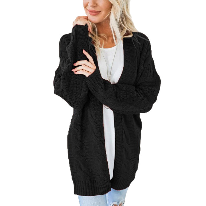 Damen nan langer oversize Strickcardigan mit Zopfmuster und V-Ausschnitt Echo Archiv