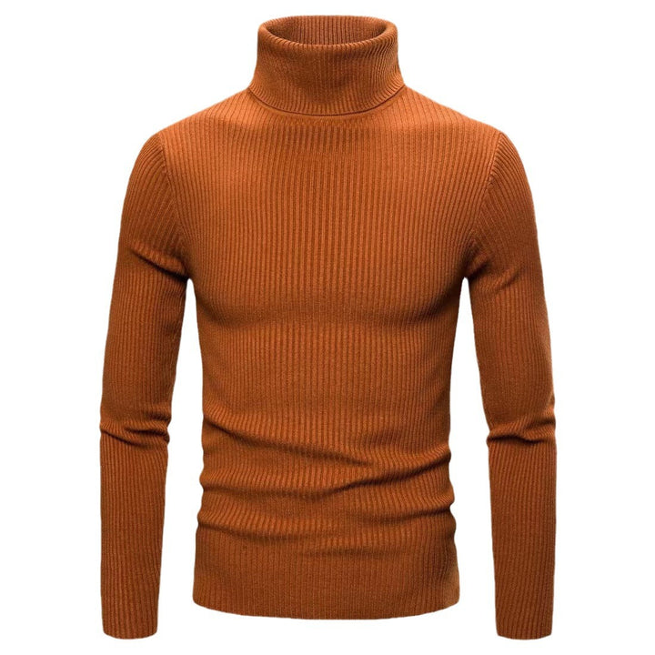 Herren modischer Rollkragenpullover mit feiner Rippstruktur Echoarchiv