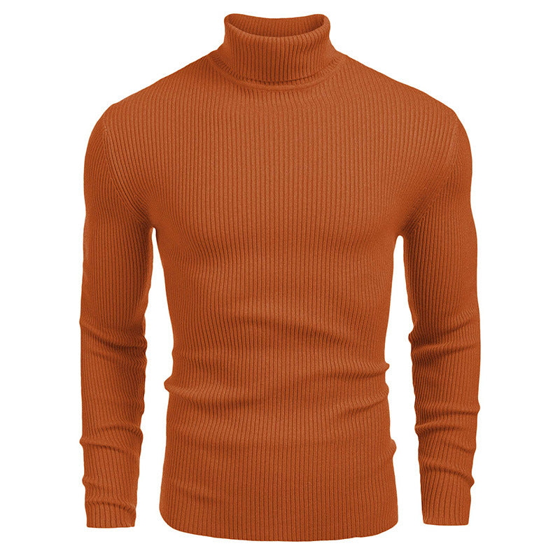 Herren Feinstrick-Pullover mit hohem Kragen und Rippstruktur Echoarchiv