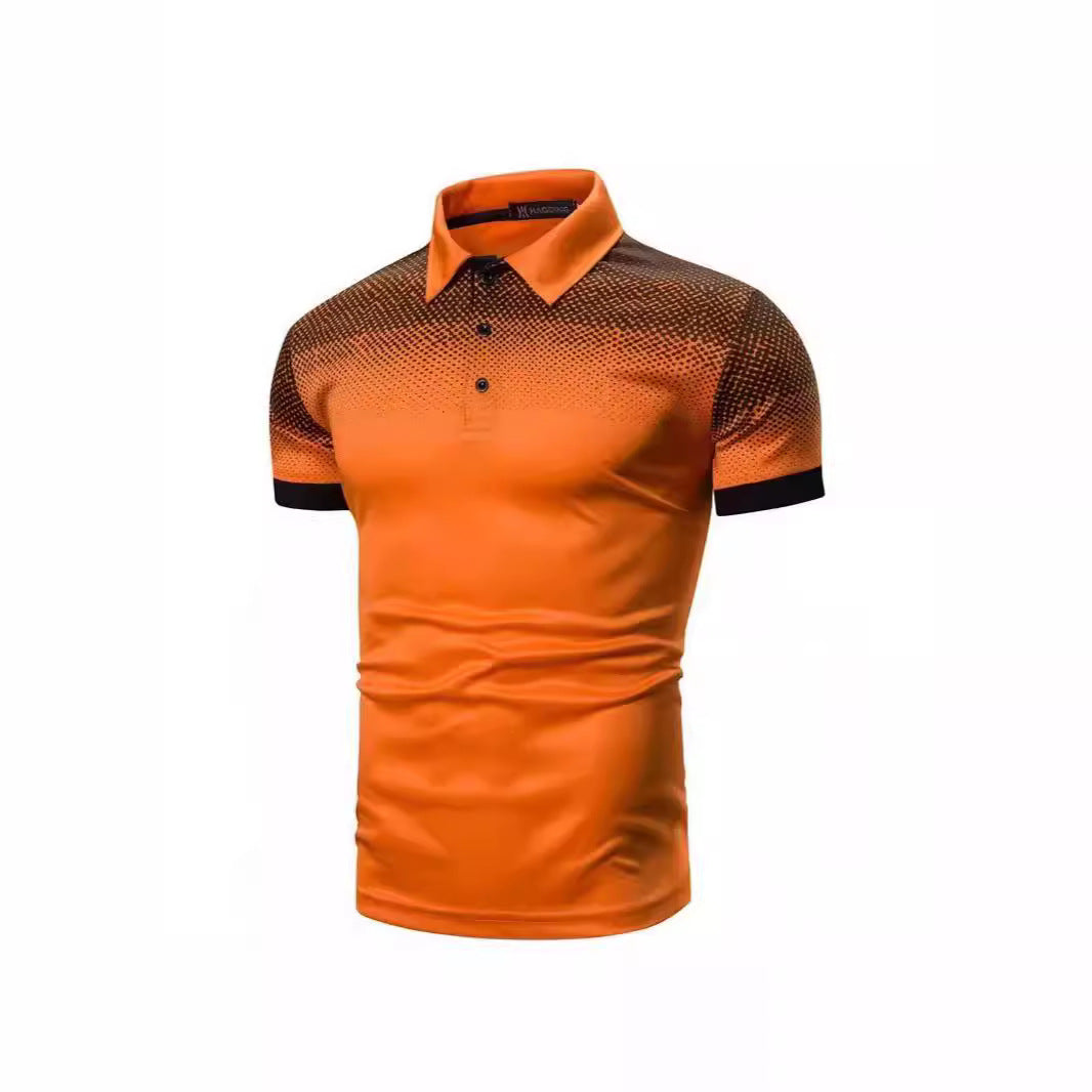 Herren Poloshirt mit dynamischem Farbverlauf und modernen Kontrastdetails Echoarchiv