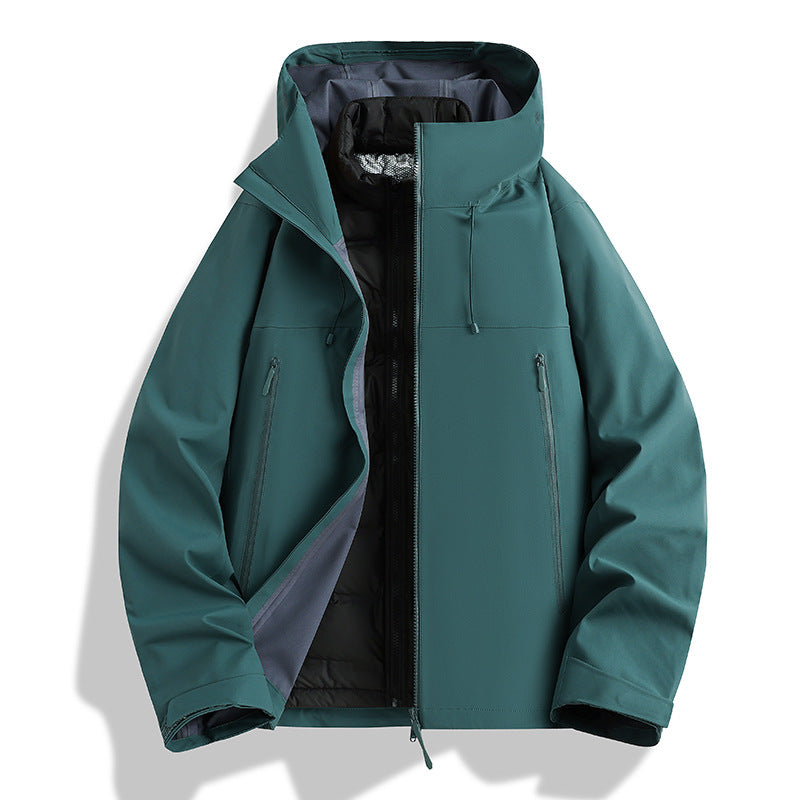 Herren Wasserdichte Softshell-Outdoorjacke mit verstellbarer Kapuze und atmungsaktiver Membran Echoarchiv