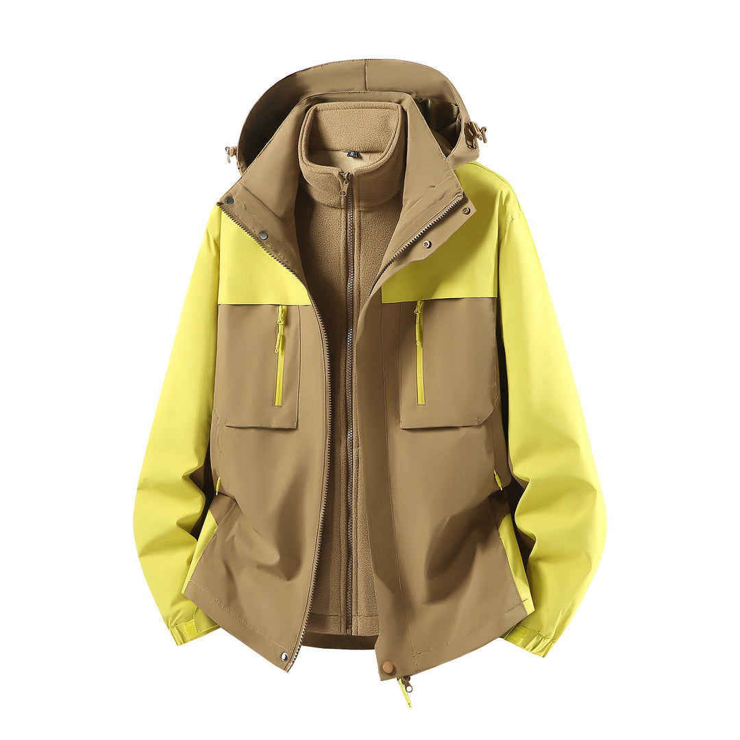 Herren Zweiteiliger Softshell-Parka mit herausnehmbarer Fleece-Innenjacke und Kapuze Echoarchiv