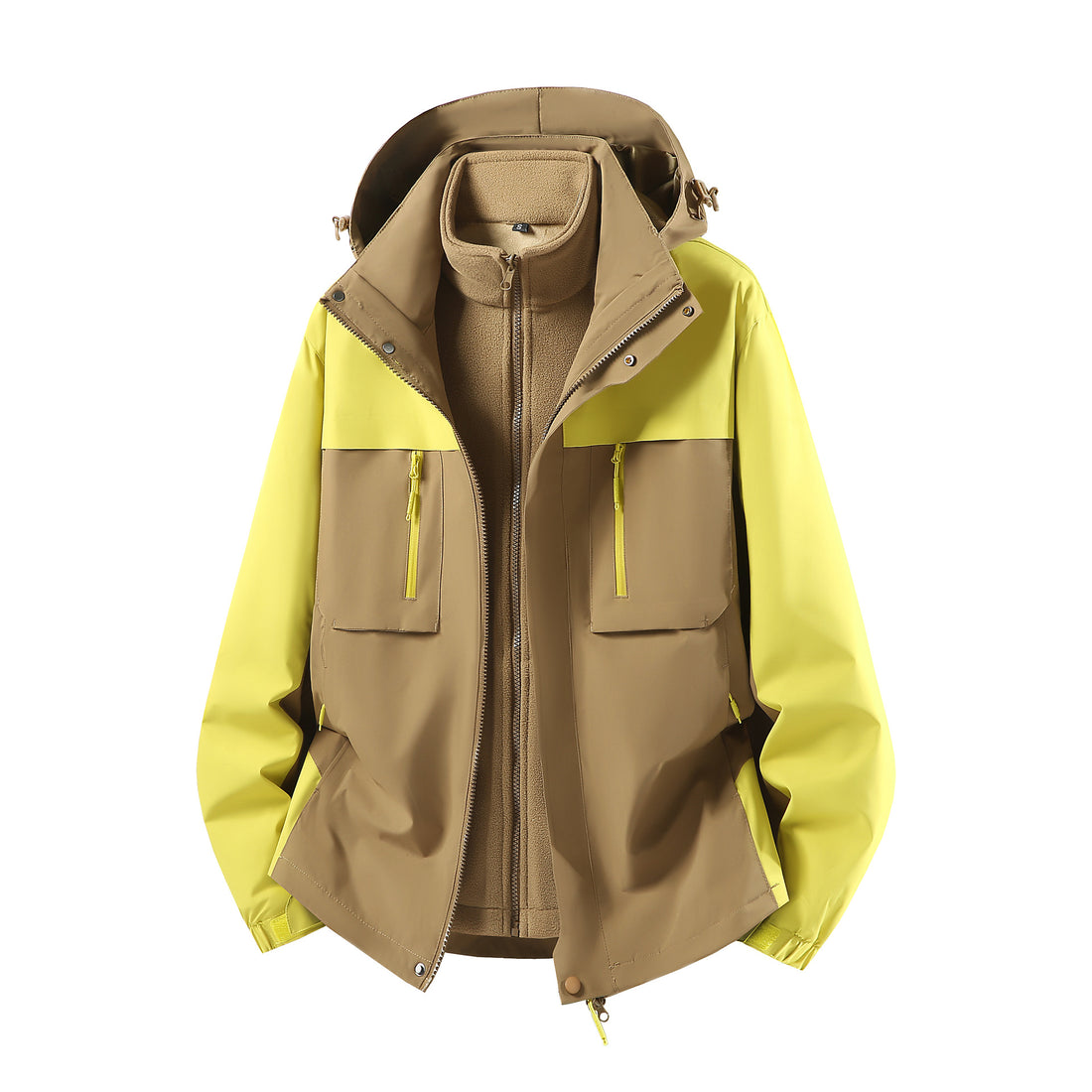 Herren Zweiteiliger Softshell-Parka mit herausnehmbarer Fleece-Innenjacke und Kapuze Echoarchiv