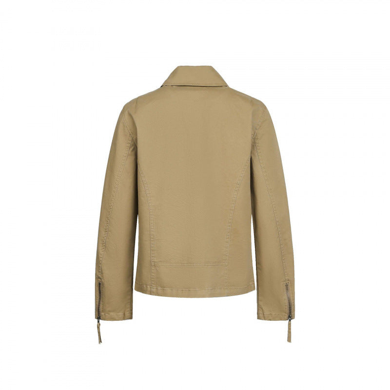 Herren Asymmetrische Bikerjacke mit diagonalem Metallreißverschluss Echo Archiv