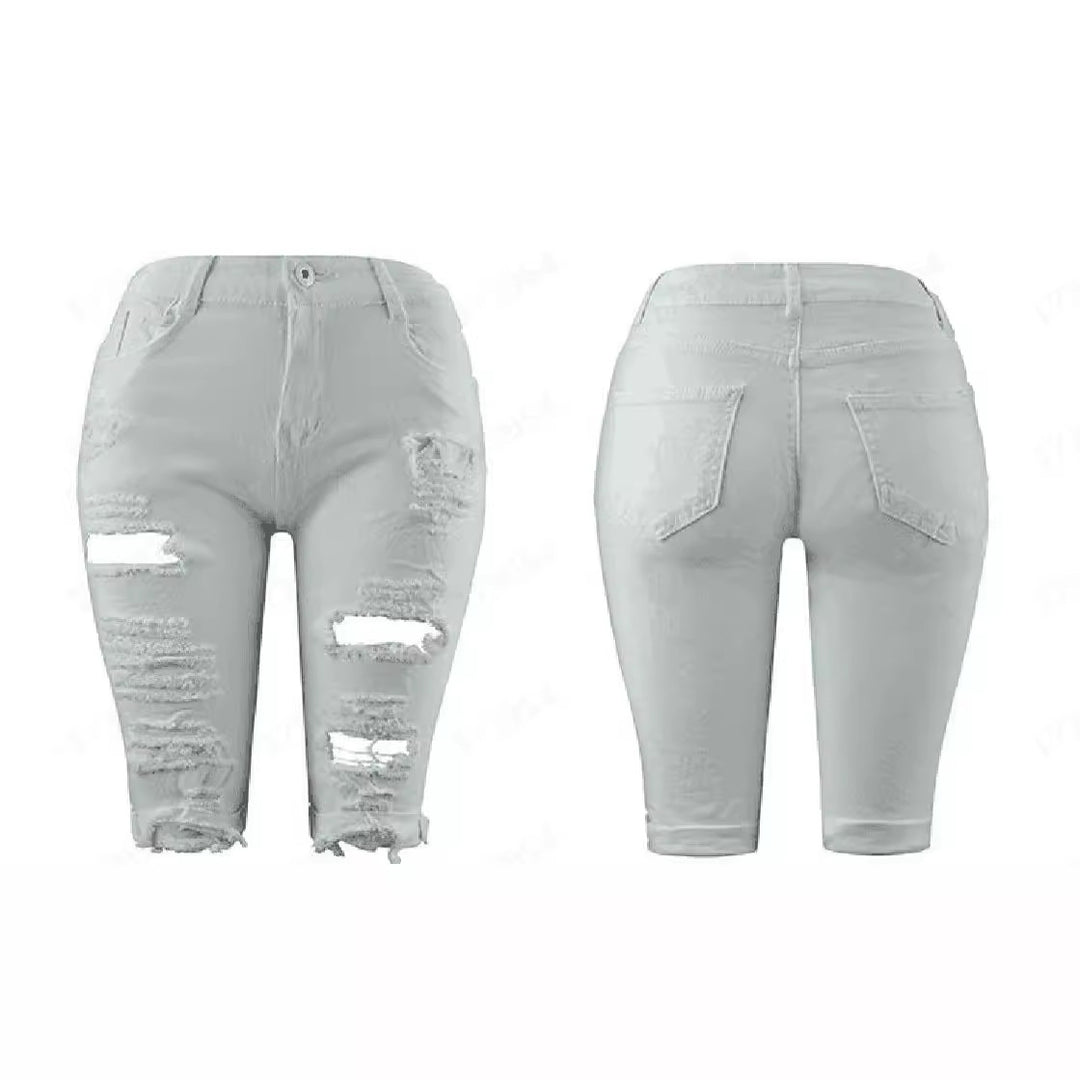 Damen Destroyed Denim-Hose mit lässigem Schnitt und modischen Rissdetails Echo Archiv