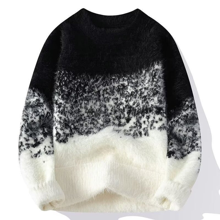 Damen Gemütlicher Rundhals Pullover aus Flauschigem Material Echoarchiv