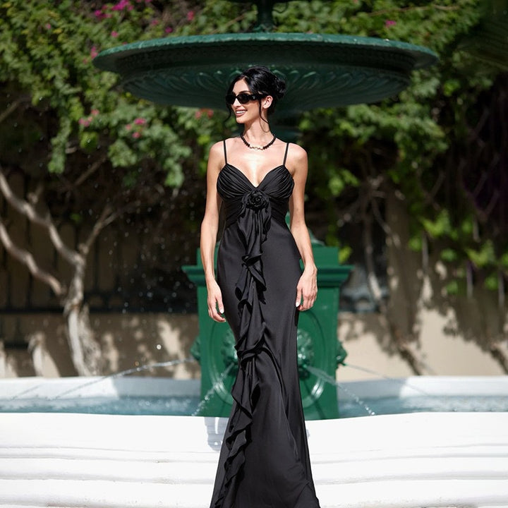 Damen Langärmeliges Maxikleid mit raffinierten Drapierungen Echo Archiv