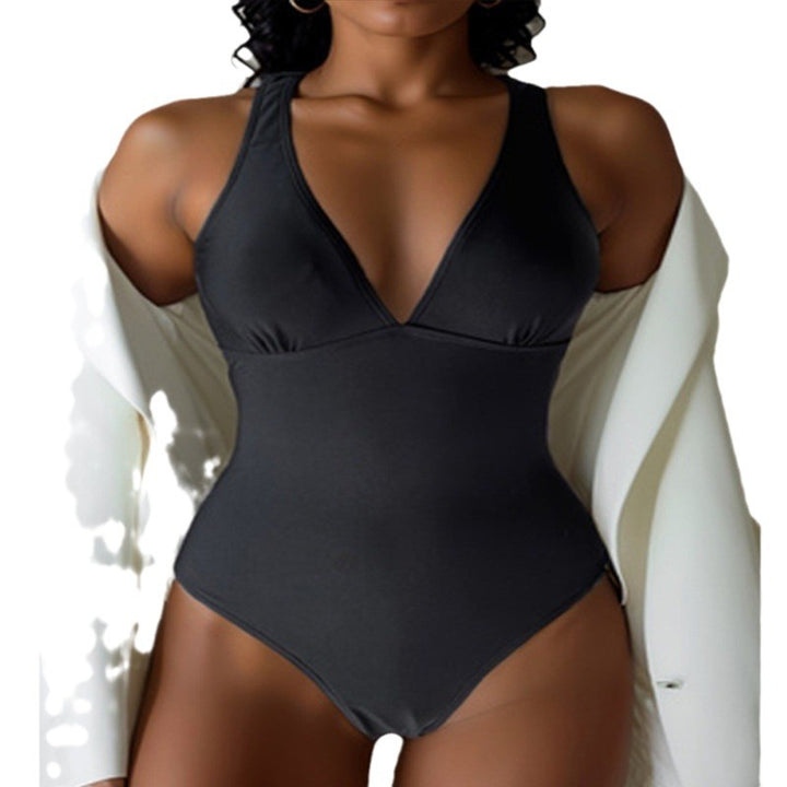 Damen eleganter V-Ausschnitt Einteiler Echo Archiv
