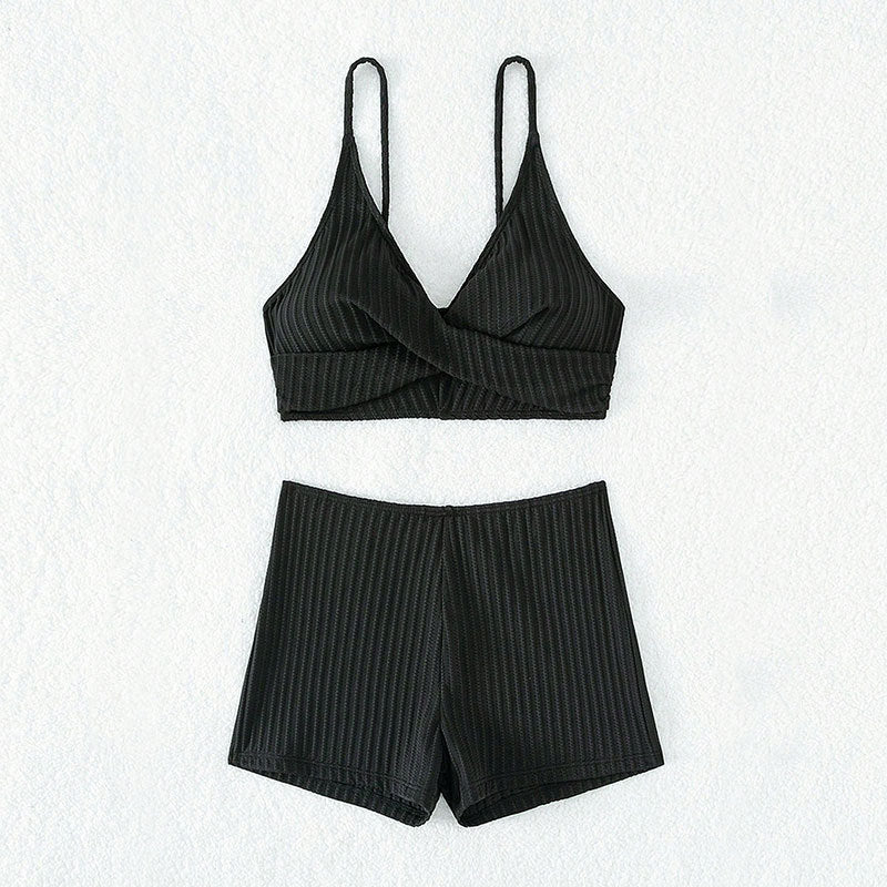 Damen Hochwertiges Zweiteiler Bikini-Set mit Wellenmuster Echo Archiv