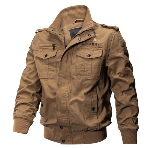 Herren Canvas-Fieldblouson mit hochschließendem Kragen, Schulterepauletten und versteckter Reißverschluss – Taviero
