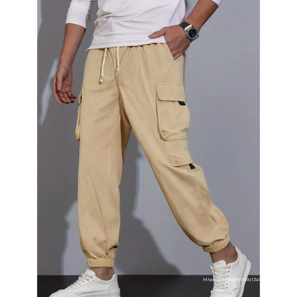 Herren Kord-Cargo-Jogginghose mit elastischem Bund, Tunnelzug & Multifachtaschen Echo Archiv