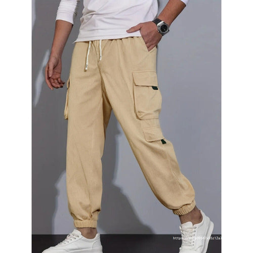 Herren Kord-Cargo-Jogginghose mit elastischem Bund, Tunnelzug & Multifachtaschen Echo Archiv