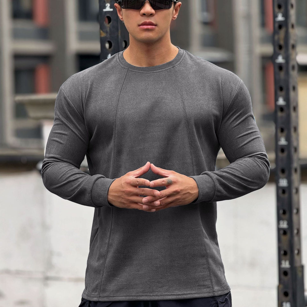 Herren Langarm Sportshirt mit nahtloser Verarbeitung und körperbetontem Schnitt Echoarchiv