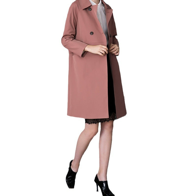 Damen Modische Trenchcoat mit doppelter Knopfleiste Echoarchiv