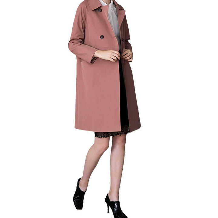 Damen Modische Trenchcoat mit doppelter Knopfleiste Echoarchiv