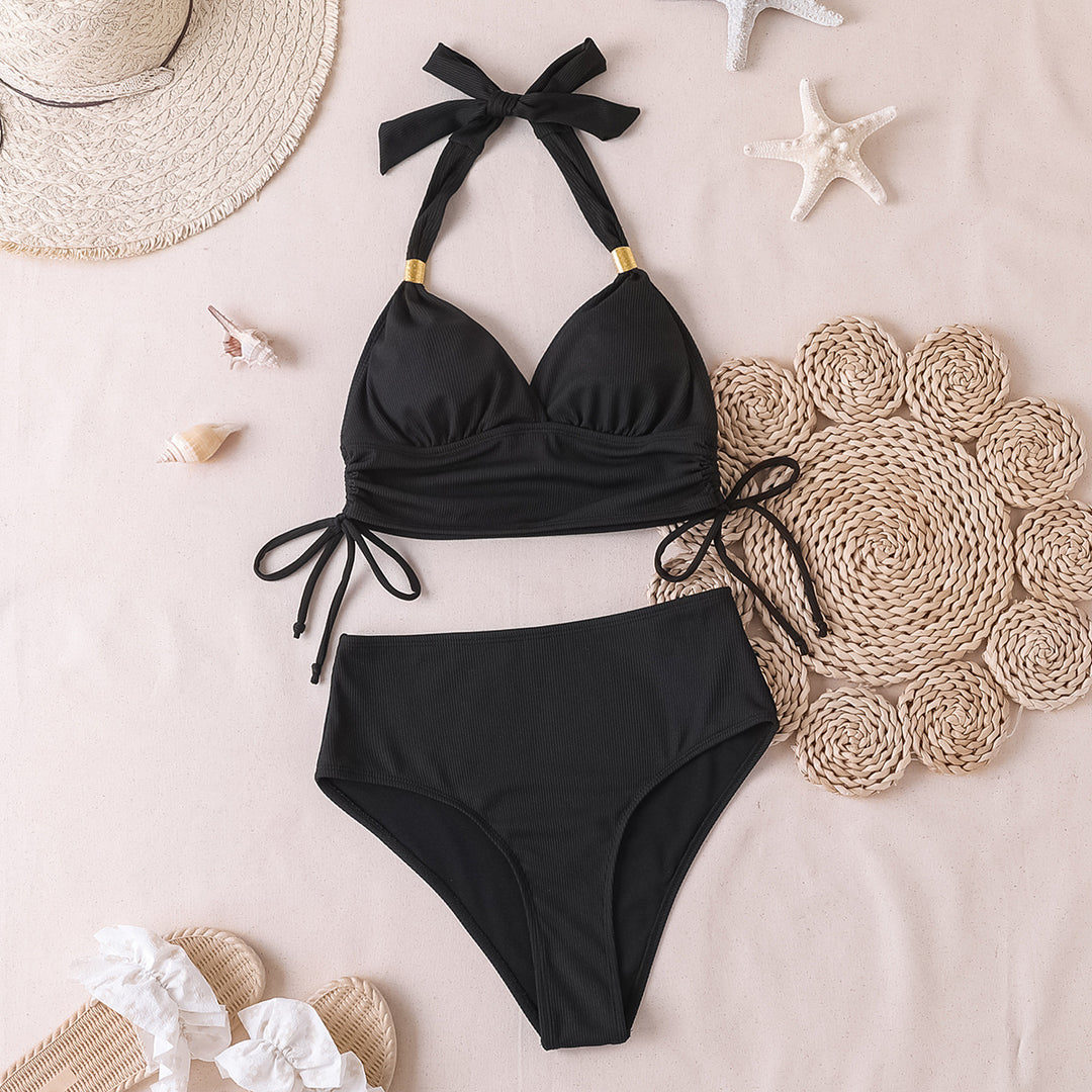 Damen Hochtaillierter Bikini mit Wickeloberteil Echo Archiv