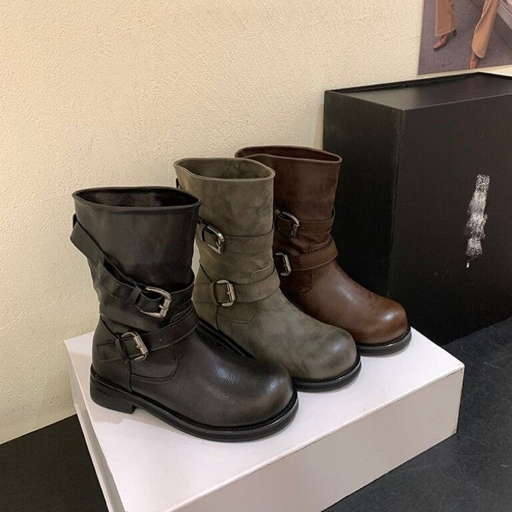 Damen Modische Stiefeletten mit Buckle-Details Echo Archiv