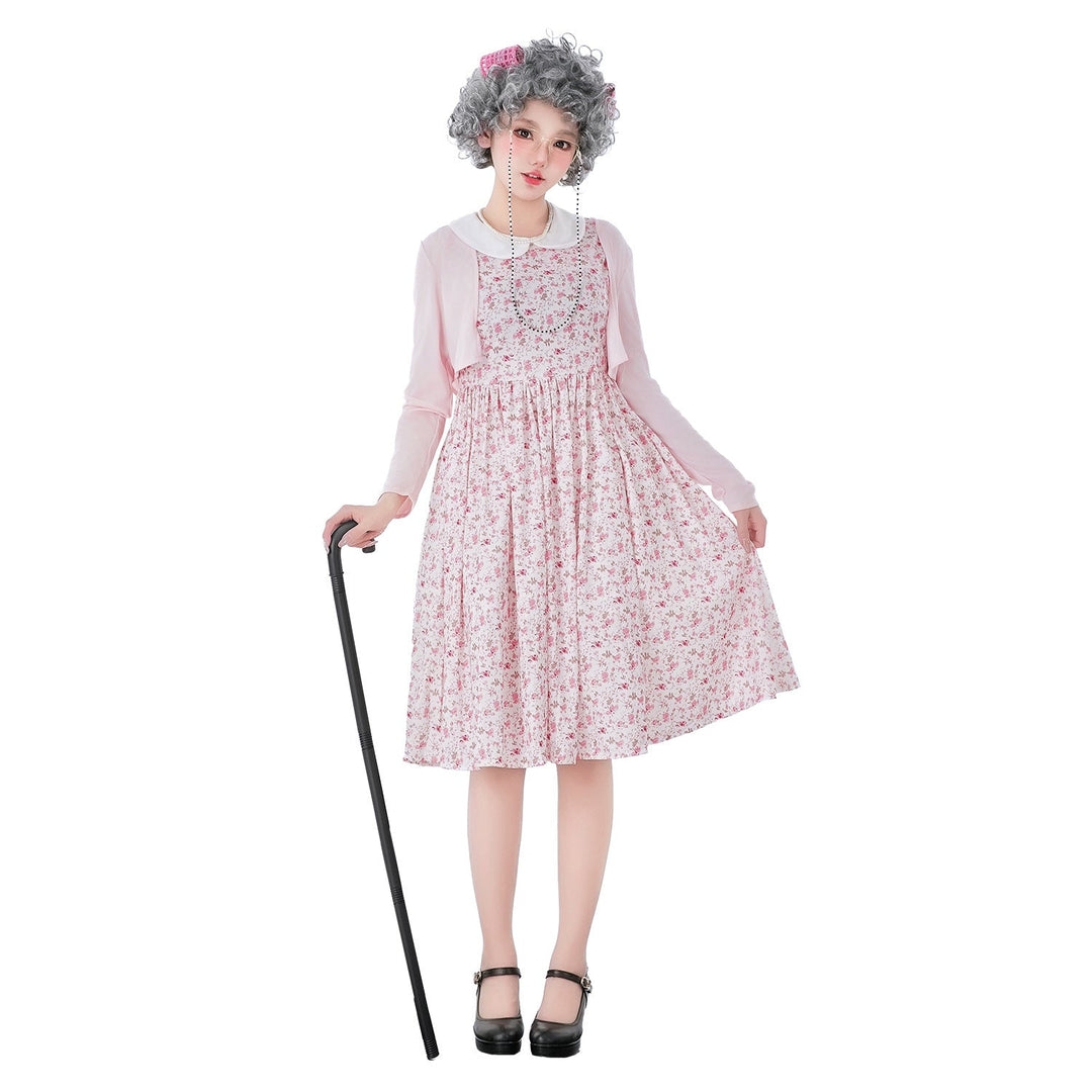 Damen Vintage-blumenmuster Kleid mit schwingendem Rock und eleganten Details Echo Archiv