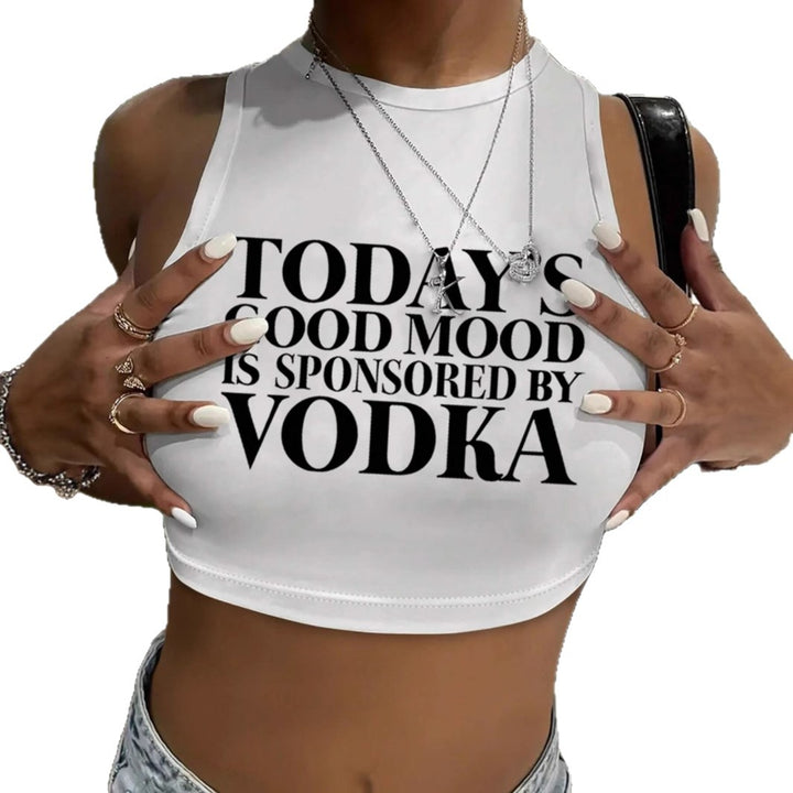 Damen Crop-Top mit inspirierendem Schriftzug und figurbetontem Design Echo Archiv