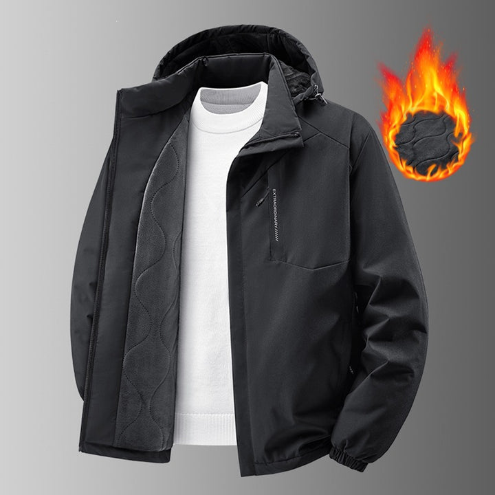 Herren Thermo-Outdoorjacke mit gesteppter Fleece-Innenlage, wind- und wasserabweisender Hülle & Kapuze Echoarchiv