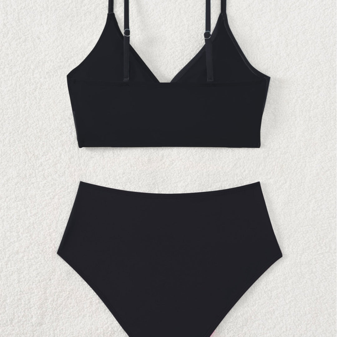 Damen Hochtaillierter Bikini mit überkreuztem Oberteil und eleganten Raffungselementen Echo Archiv