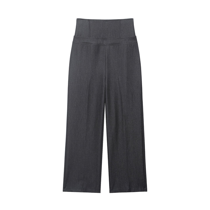 Damen Hochtaillierte Culotte-Hose mit breitem Komfortbund und weitem Bein Echoarchiv