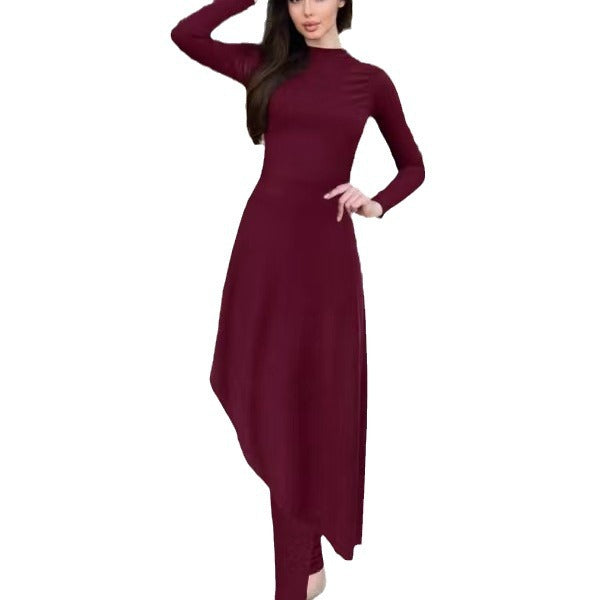 Damen eleganter Strandanzug mit asymmetrischem Schnitt und langen Ärmeln Echo Archiv
