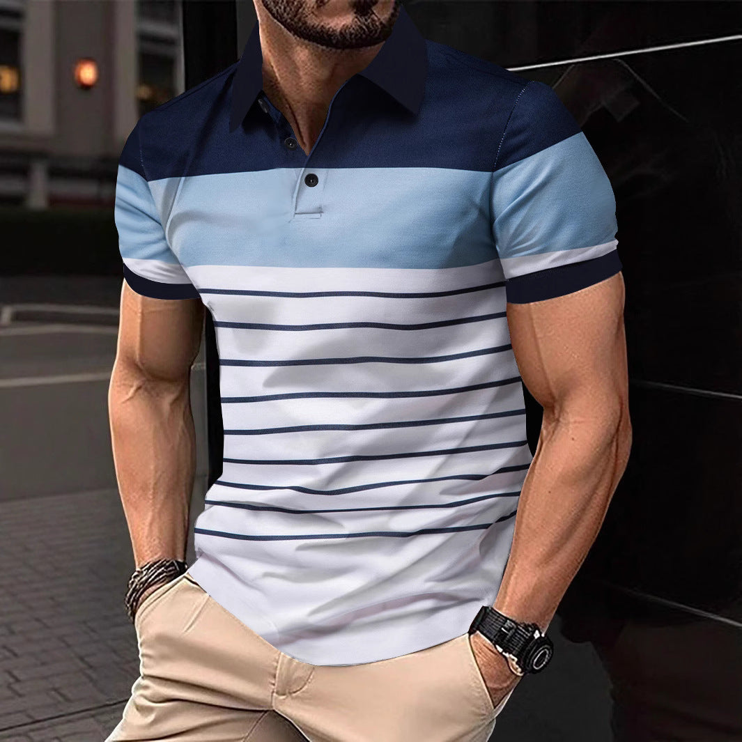Herren Polo-Shirt mit modernem Streifenmuster und hochwertiger Baumwolle Echoarchiv