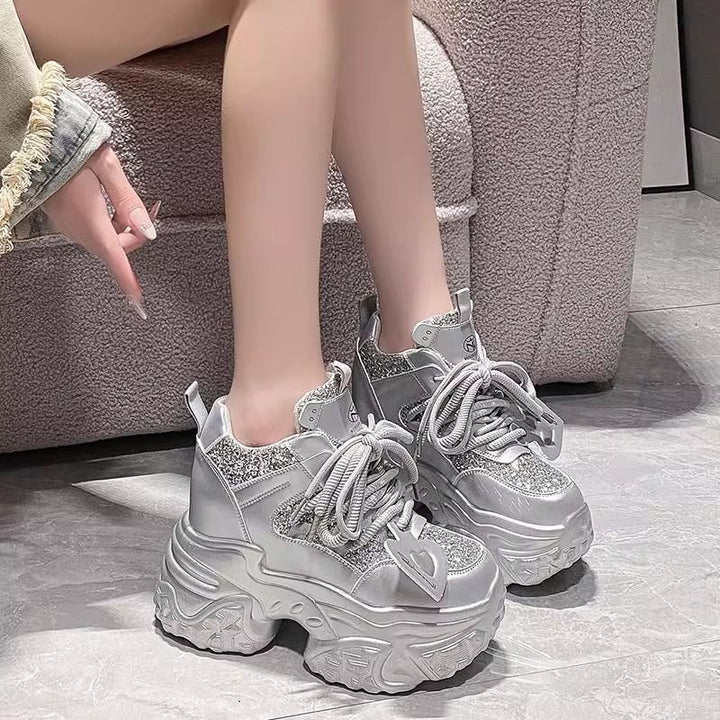 Damen High-Top Sneakers mit glitzernden Akzenten und robustem Profil Echo Archiv