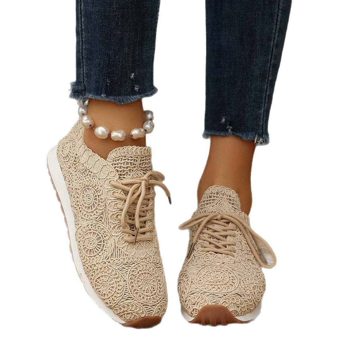 Damen  gestrickte Slip-On Plateau-Sneaker mit atmungsaktivem Obermaterial und gepolstertem Komfortfußbett Echo Archiv