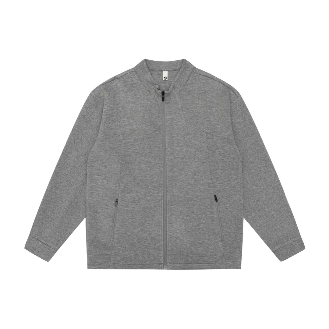 Unisex Oversize Zip‑Jacke aus schwerer Baumwollmischung mit Stehkragen und Reißverschlusstaschen Echoarchiv
