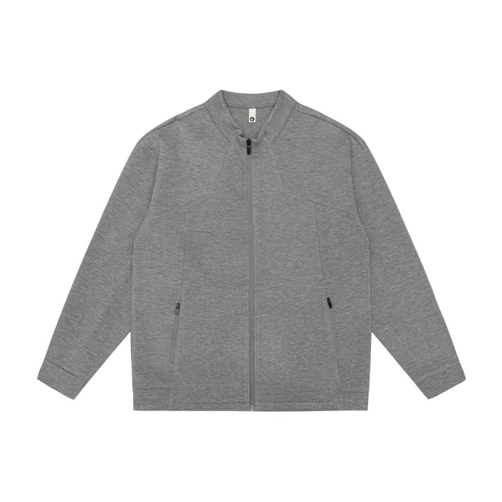 Unisex Oversize Zip‑Jacke aus schwerer Baumwollmischung mit Stehkragen und Reißverschlusstaschen Echoarchiv