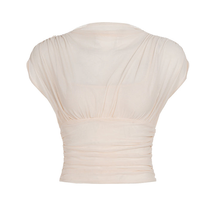 Damen elegantes Oberteil mit Rüschendetails und figurbetonten Schnitt Echo Archiv