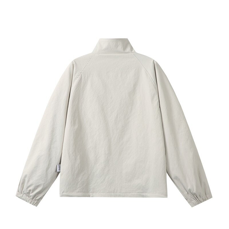 Herren Leichte Übergangsjacke im minimalistischen Field‑Style mit hohem Stehkragen und verdeckter Frontblende Echoarchiv