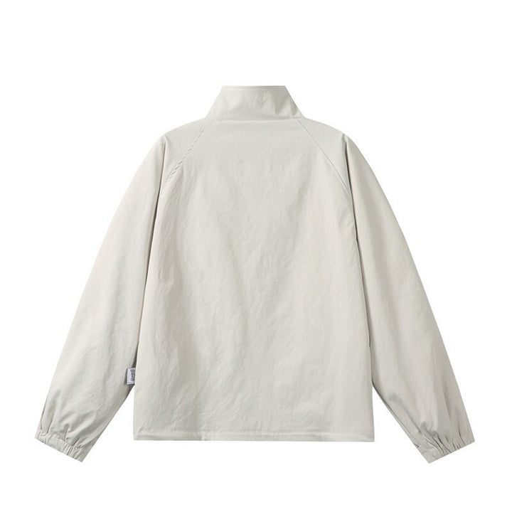 Herren Leichte Übergangsjacke im minimalistischen Field‑Style mit hohem Stehkragen und verdeckter Frontblende Echoarchiv