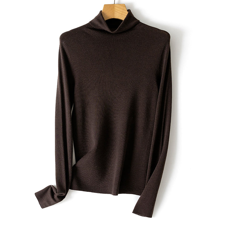 Damen Leichter Feinstrick-Rollkragenpullover mit fließender Passform Echoarchiv