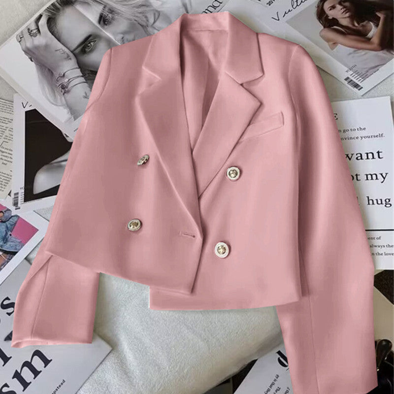 Damen Modischer Kurzblazer mit doppelt geknöpften Details Echo Archiv