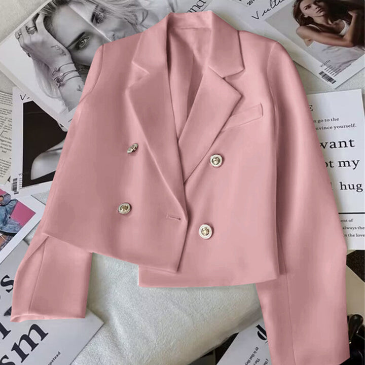 Damen Modischer Kurzblazer mit doppelt geknöpften Details Echo Archiv