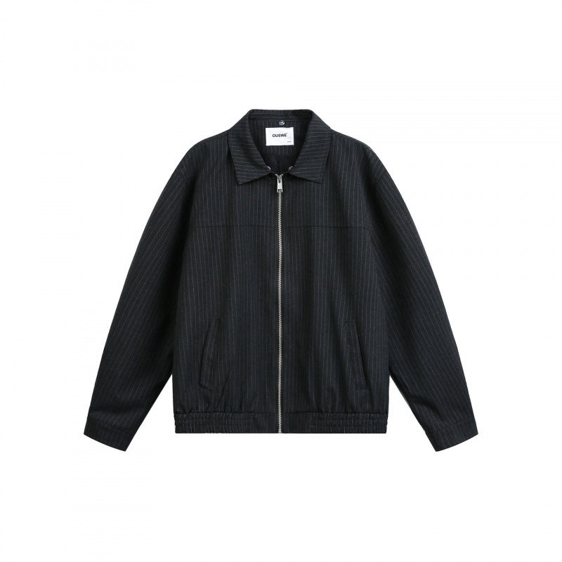Herren Boxy-Übergangsjacke mit Nadelstreifen und kontrastierendem Hemdkragen Echo Archiv